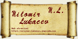 Milomir Lukačev vizit kartica